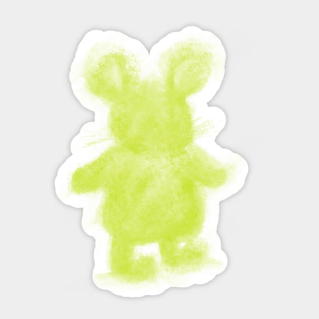 Fluffy Lime Fluro Green Mouse Sticker by AshleyWilksArt